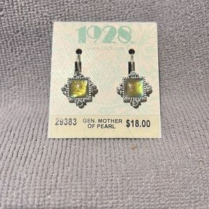Earrings with Genuine Mother of Pearl. Brand: 1928. Never Worn. Condition New.